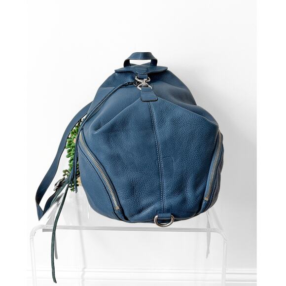 Rebecca Minkoff Julian Backpack Purse in Blue Pebbled Leather - Picture 5 of 12